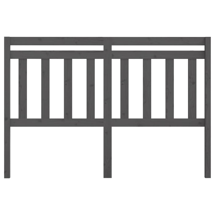 Testiera per Letto Grigia 126x4x100cm in Legno Massello di Pino 814086