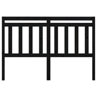 Testiera per Letto Nera 146x4x100 cm in Legno Massello di Pino 814098