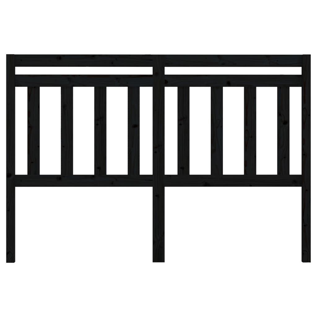 Testiera per Letto Nera 156x4x100 cm in Legno Massello di Pino