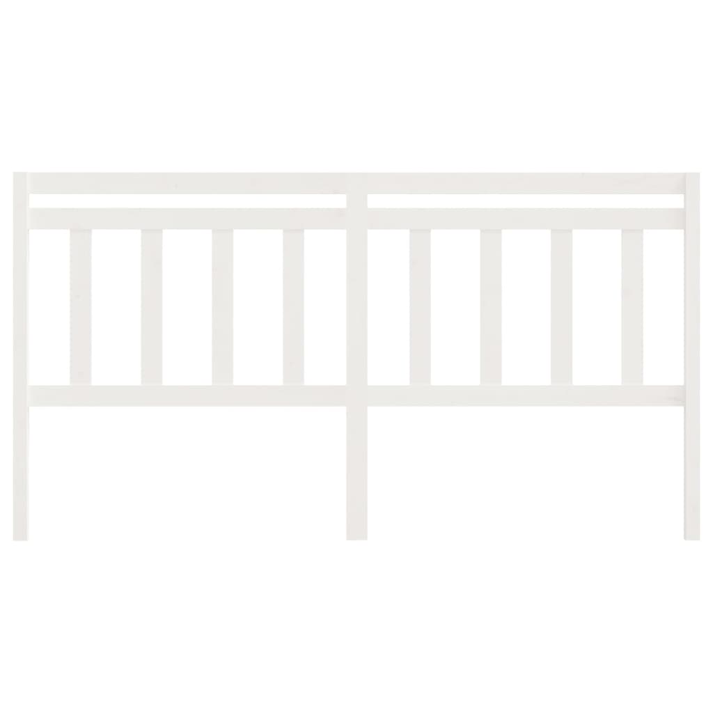 Testiera per Letto Bianca 186x4x100cm in Legno Massello di Pino 814110