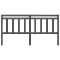 Testiera per Letto Grigia 186x4x100cm in Legno Massello di Pino 814111