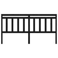 Testiera per Letto Nera 186x4x100 cm in Legno Massello di Pino 814113