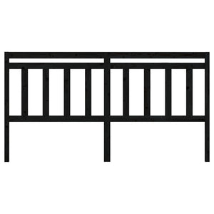 Testiera per Letto Nera 186x4x100 cm in Legno Massello di Pino 814113