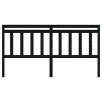 Testiera per Letto Nera 206x4x100 cm in Legno Massello di Pino 814118