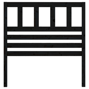 Testiera per Letto Nera 81x4x100 cm in Legno Massello di Pino 814123