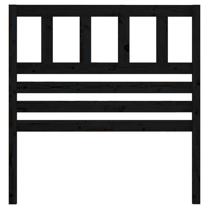 Testiera per Letto Nera 81x4x100 cm in Legno Massello di Pino 814123