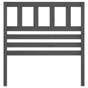 Testiera per Letto Grigia 96x4x100 cm in Legno Massello di Pino