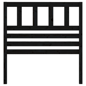 Testiera per Letto-Testata-Testiera Decorativa Nera 96x4x100 cm in Legno Massello di Pino 445534