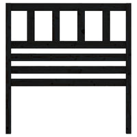 Testiera per Letto Nera 106x4x100 cm in Legno Massello di Pino 814133