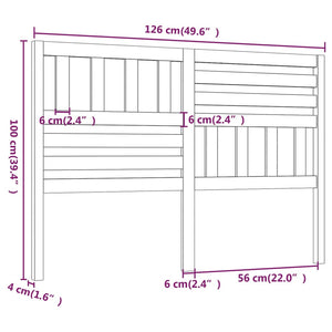 Testiera per Letto ambra 126x4x100 cm in Legno di Pino 814137