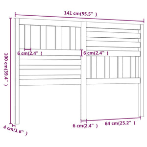 Testiera per Letto-Testata-Testiera Decorativa ambra 141x4x100 cm in Legno Massello di Pino 273167