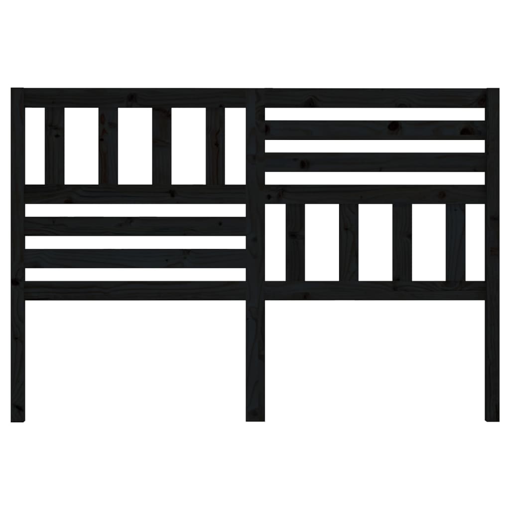 Testiera per Letto Nera 141x4x100 cm in Legno Massello di Pino 814143