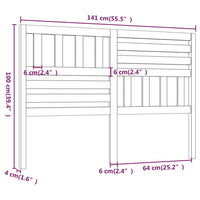 Testiera per Letto Nera 141x4x100 cm in Legno Massello di Pino 814143