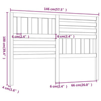 Testiera per Letto Grigia 146x4x100cm in Legno Massello di Pino 814146