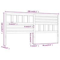 Testiera per Letto ambra 206x4x100 cm in Legno Massello di Pino 814167