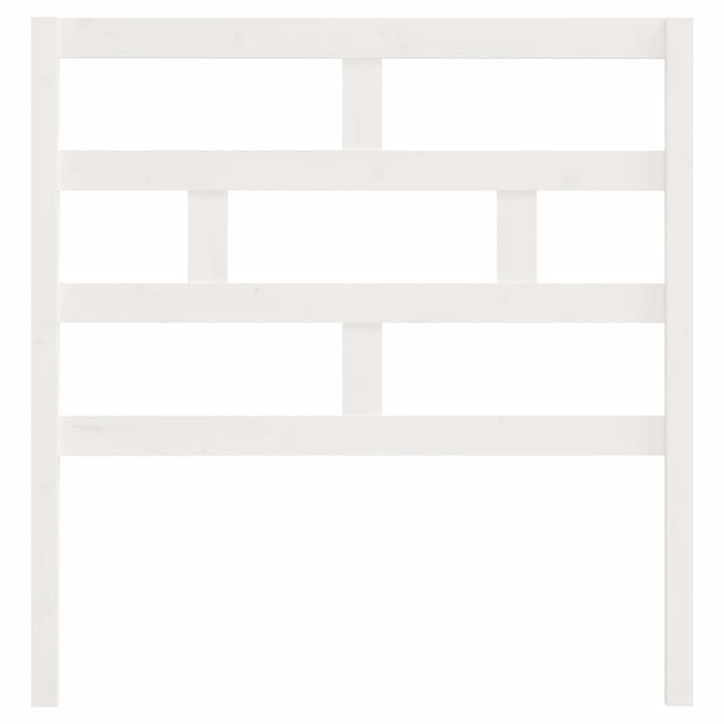 Testiera per Letto Bianca 81x4x100 cm in Legno Massello di Pino 814170