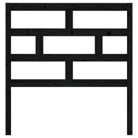 Testiera per Letto Nera 81x4x100 cm in Legno Massello di Pino 814173