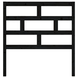 Testiera per Letto Nera 81x4x100 cm in Legno Massello di Pino 814173