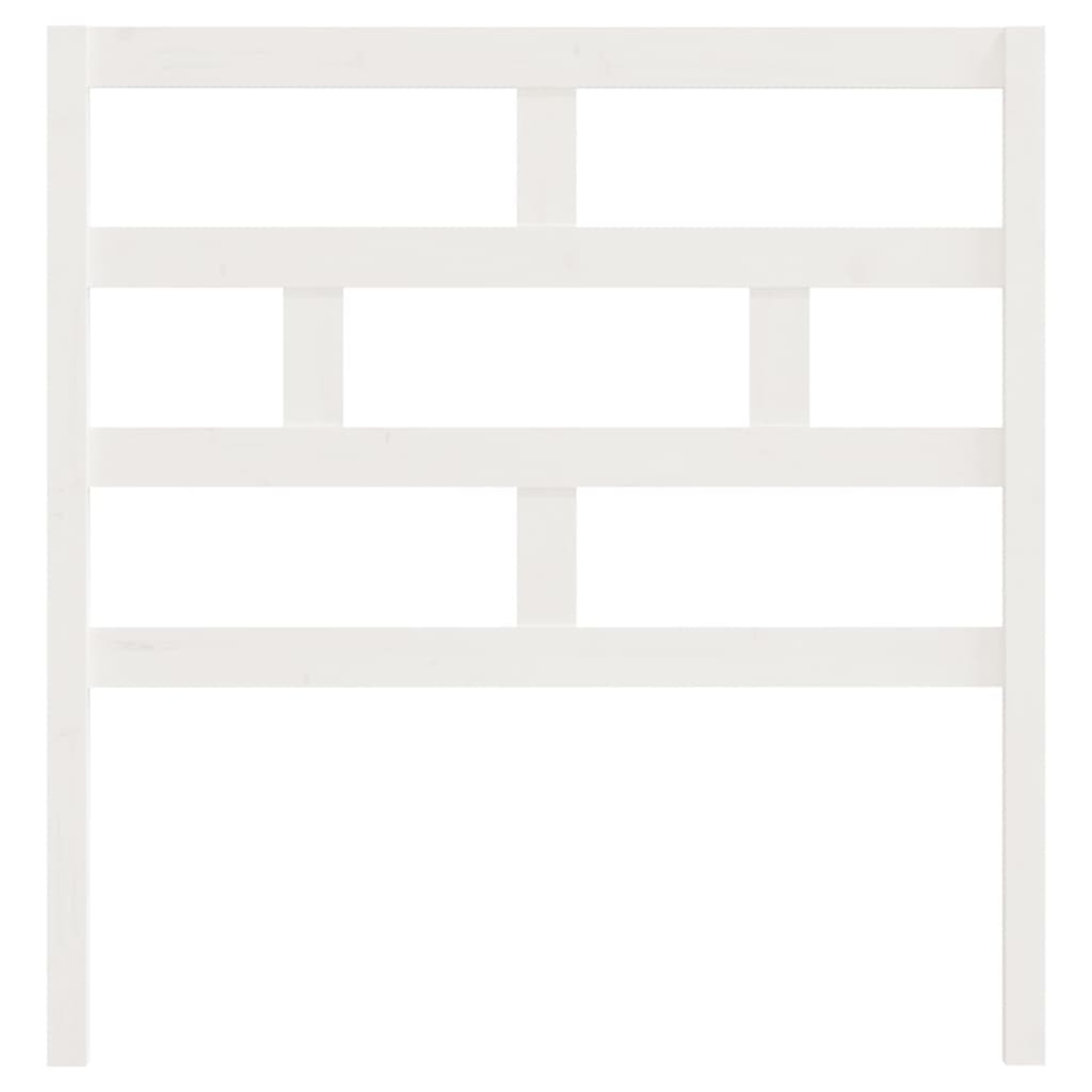 Testiera per Letto Bianca 106x4x100cm in Legno Massello di Pino