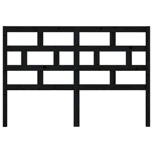 Testiera per Letto Nera 126x4x100 cm in Legno Massello di Pino 814198