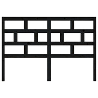 Testiera per Letto Nera 156x4x100 cm in Legno Massello di Pino 814203