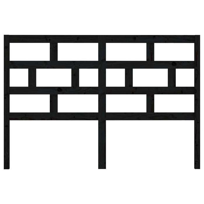 Testiera per Letto Nera 156x4x100 cm in Legno Massello di Pino 814203