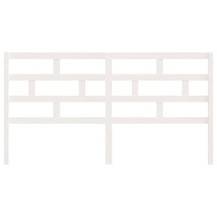 Testiera per Letto Bianca 206x4x100cm in Legno Massello di Pino 814215