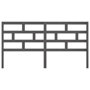 Testiera per Letto Grigia 206x4x100cm in Legno Massello di Pino 814216