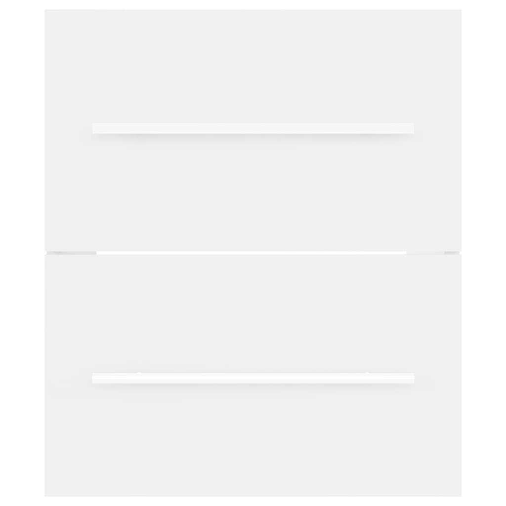 Mobile Bagno con Lavabo Integrato-Lavandino-Lavabo Bianco in Legno Multistrato 807087