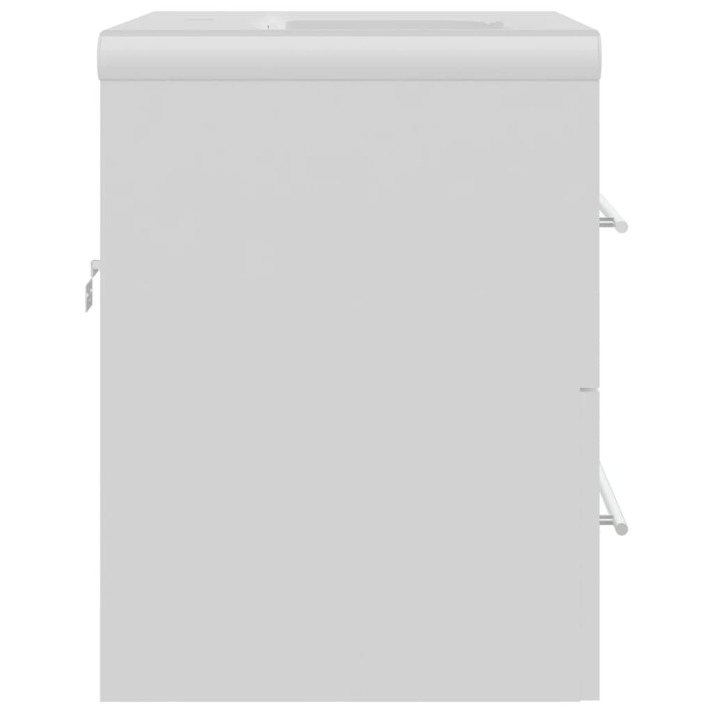 Mobile con Lavandino Integrato-Armadietto da Cucina-Lavandino Bianco in Legno Multistrato