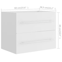 Mobile lavabo con lavabo integrato 60 x 38,5 x 48 cm in truciolare bianco 02_0006423