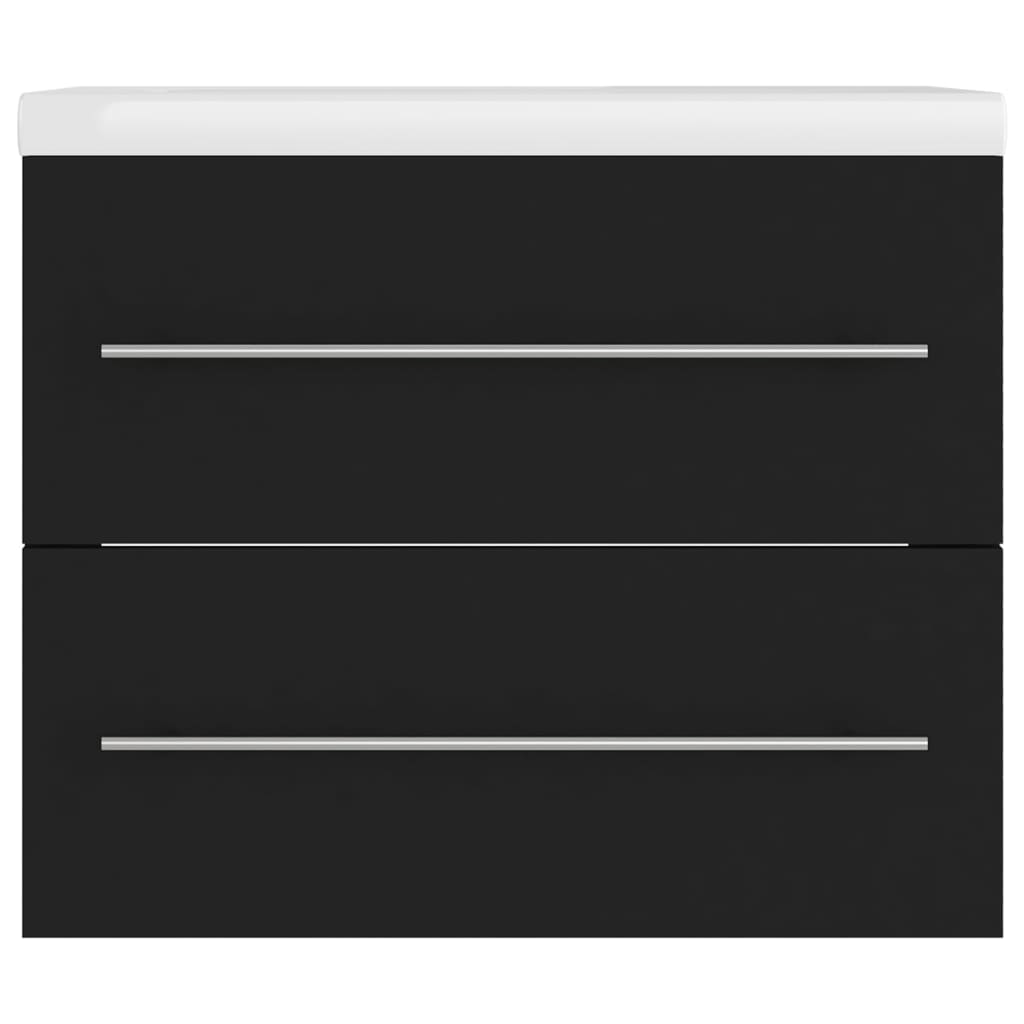 Mobile con Lavandino Integrato Nero in Legno Multistrato 3099042