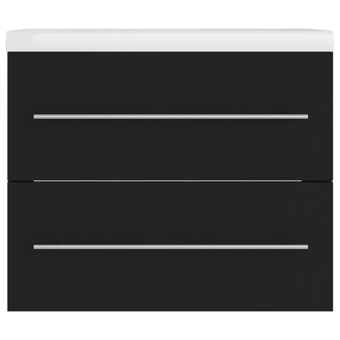 Mobile con Lavandino Integrato Nero in Legno Multistrato 3099042