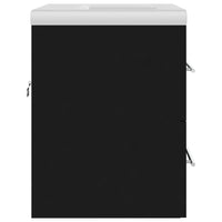 Mobile con Lavandino Integrato Nero in Legno Multistrato 3099042