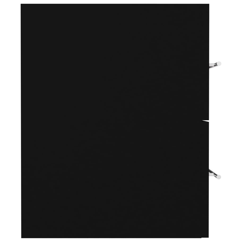 Mobile con Lavabo Integrato Nero in Legno Multistrato 3099051