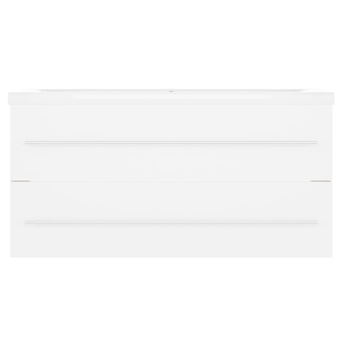 Mobile con Lavabo Integrat-Armadietto da Cucina-Lavandinoo Bianco in Legno Multistrato 880119