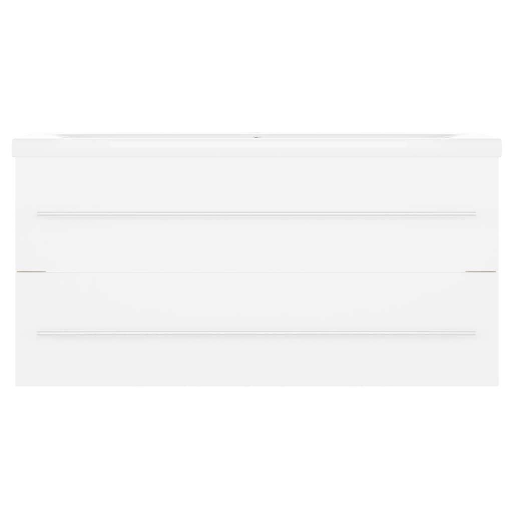 vidaXL Mobile con Lavabo Integrato Bianco in Legno Multistrato