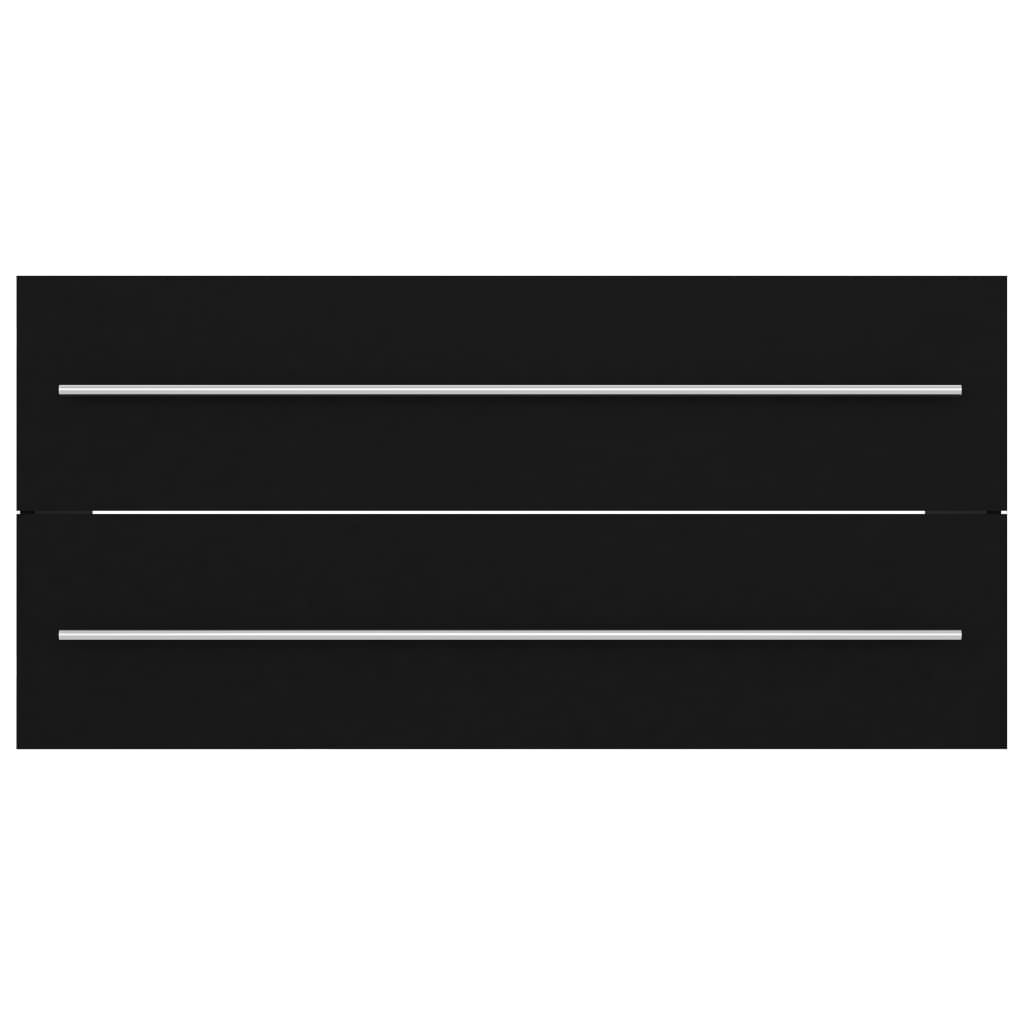 Mobile con Lavabo Integrato Nero in Legno Multistrato 3099069