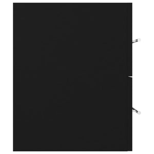 Mobile con Lavabo Integrato Nero in Legno Multistrato 3099069