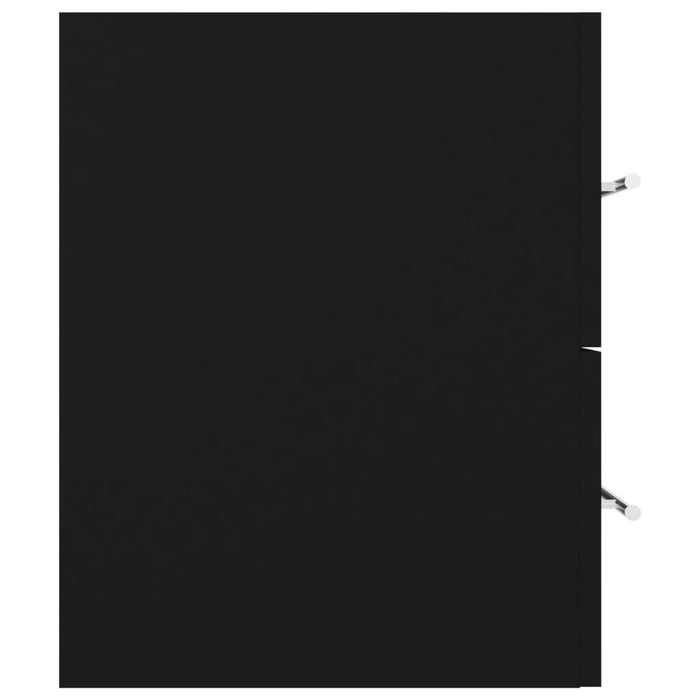 Mobile con Lavabo Integrato Nero in Legno Multistrato 3099069