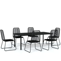 Set da Pranzo per Giardino 7 pz con Cuscini Nero 3099093