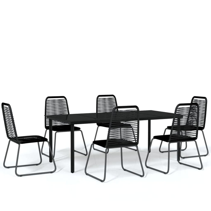 Set da Pranzo per Giardino 7 pz con Cuscini Nero 3099093