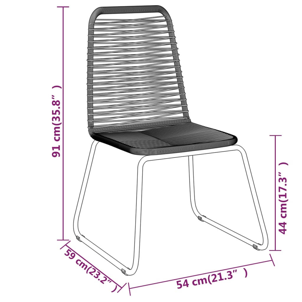 Set da Pranzo per Giardino 7 pz con Cuscini Nero 3099093