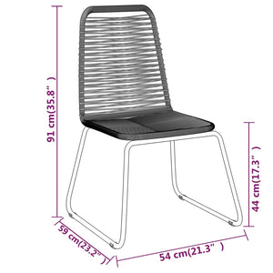 Set da Pranzo per Giardino 7 pz con Cuscini Nero 3099093