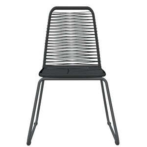 Set da Pranzo per Giardino 9 pz con Cuscini Nero cod mxl 35277