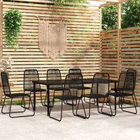Set da Pranzo per Giardino 9 pz con Cuscini Nero cod mxl 35277