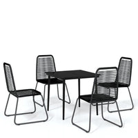 Set Mobili da Pranzo per Giardino 5 pz Nero cod mxl 40960