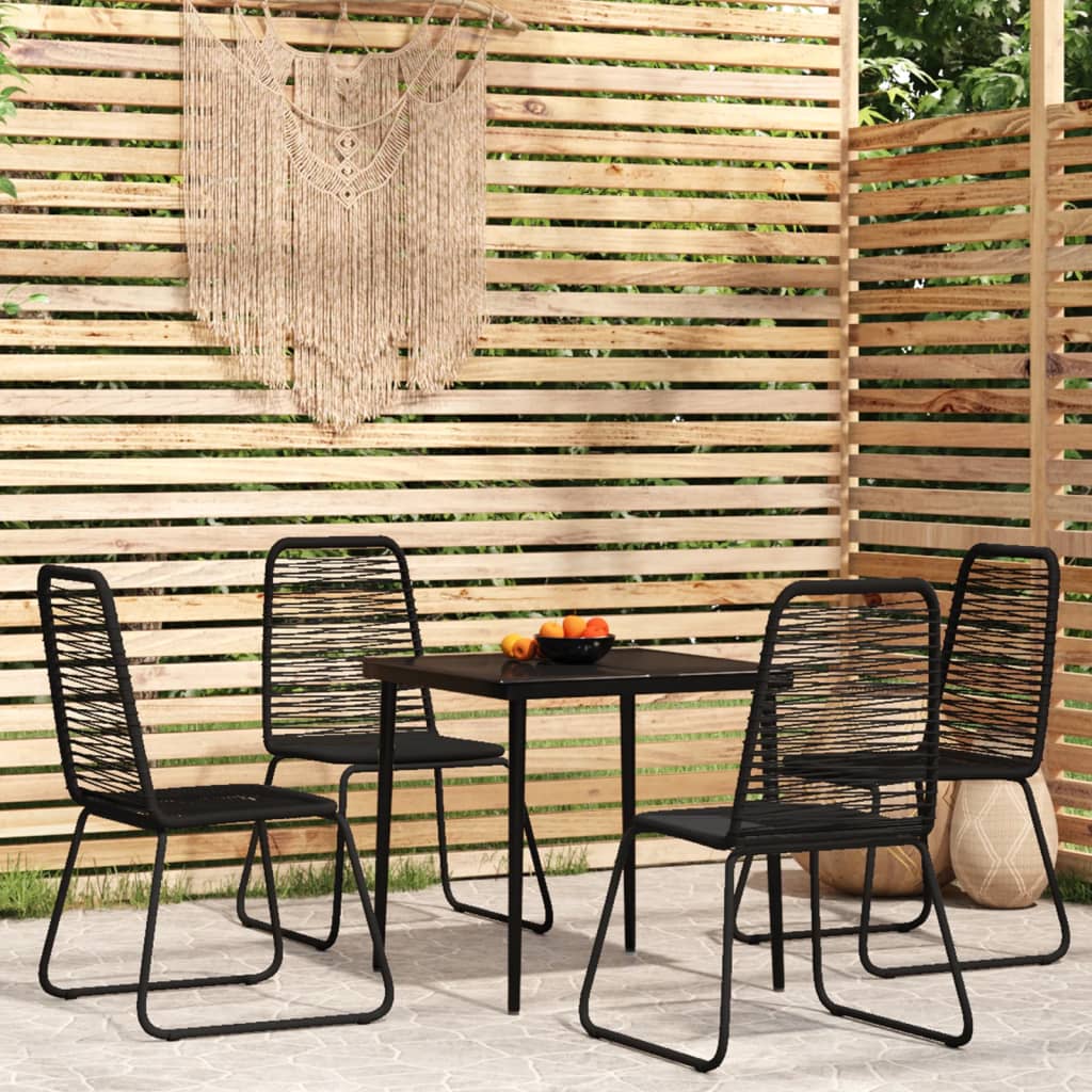 Set Mobili da Pranzo per Giardino 5 pz Nero cod mxl 40960