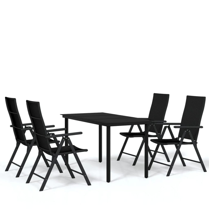 Set da Pranzo da Giardino 5 pz Nero 3099103