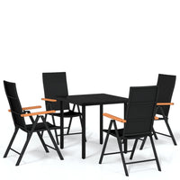 Set Mobili da Pranzo per Giardino 5 pz Nero cod mxl 41293